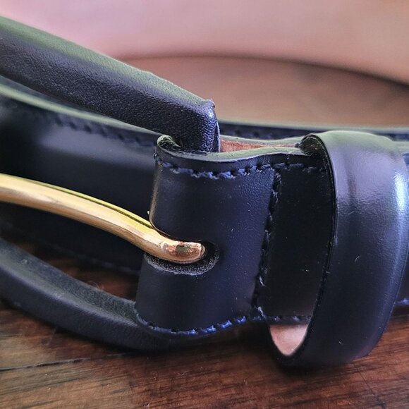 Talbots Navy Leather Belt 6611 - Made in Italy main image 4